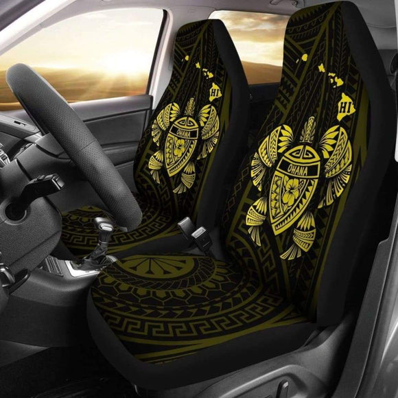 Hawaii Turtle Hibiscus Map Car Seat Covers - Yellow - New - 091114 - YourCarButBetter