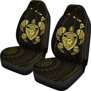 Hawaii Turtle Hibiscus Map Car Seat Covers - Yellow - New - 091114 - YourCarButBetter