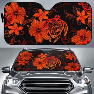 Hawaii Turtle Hibiscus Poly Orange Car Auto Sun Shades 210501 - YourCarButBetter