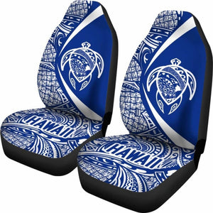 Hawaii Turtle Map Polynesian Car Seat Covers - White And Blue - Best Look - New 091114 - YourCarButBetter