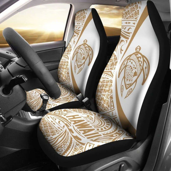 Hawaii Turtle Map Polynesian Car Seat Covers - White And Gold - Best Look - New 091114 - YourCarButBetter