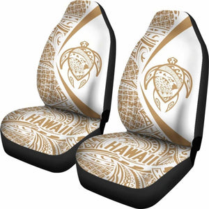 Hawaii Turtle Map Polynesian Car Seat Covers - White And Gold - Best Look - New 091114 - YourCarButBetter