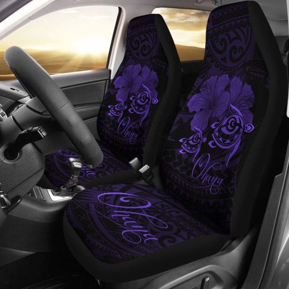 Hawaii Turtle Ohana Hibiscus Poly Car Seat Covers - Purple - New Awesome 091114 - YourCarButBetter