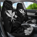 Hawaiian Kanaka Car Seat Covers Hibiscus Polynesian Love Gray 232125 - YourCarButBetter