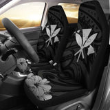 Hawaiian Kanaka Car Seat Covers Hibiscus Polynesian Love Gray 232125 - YourCarButBetter