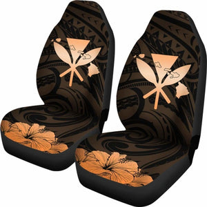 Hawaiian Kanaka Car Seat Covers Hibiscus Polynesian Love Orange 232125 - YourCarButBetter