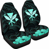 Hawaiian Kanaka Car Seat Covers Hibiscus Polynesian Love Turquoise 232125 - YourCarButBetter
