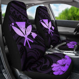 Hawaiian Kanaka Car Seat Covers Hibiscus Polynesian Love Violet 232125 - YourCarButBetter