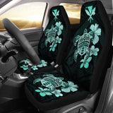 Hawaiian Kanaka Hibiscus Plumeria Mix Polynesian Turtle Car Seat Covers Turquoise New Awesome 091114 - YourCarButBetter
