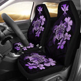 Hawaiian Kanaka Hibiscus Plumeria Mix Polynesian Turtle Car Seat Covers Violet New Awesome 091114 - YourCarButBetter
