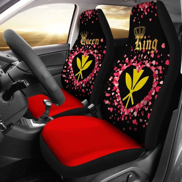 (Hawaiian) Kanaka Maoli Car Seat Cover Couple King Queen 105905 - YourCarButBetter