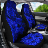 Hawaiian Map Turtle Hibiscus Blue Vintage Polynesian Car Seat Covers - New 091114 - YourCarButBetter