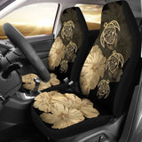 Hawaiian Map Turtle Hibiscus Gold Vintage Polynesian Car Seat Covers - New 091114 - YourCarButBetter