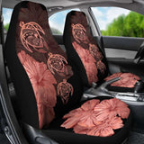 Hawaiian Map Turtle Hibiscus Peach Vintage Polynesian Car Seat Covers - New 091114 - YourCarButBetter