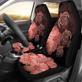 Hawaiian Map Turtle Hibiscus Peach Vintage Polynesian Car Seat Covers - New 091114 - YourCarButBetter