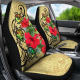 Hawaiian Marble Turtles Hibiscus Car Seat Covers (Set Of 2) - Ah 110424 - YourCarButBetter