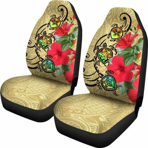 Hawaiian Marble Turtles Hibiscus Car Seat Covers (Set Of 2) - New 091114 - YourCarButBetter
