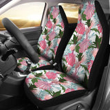 Hawaiian Monstera And Green Tropical Leaves White Car Seat Cover - 174914 - YourCarButBetter