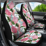 Hawaiian Monstera And Green Tropical Leaves White Car Seat Cover - 174914 - YourCarButBetter