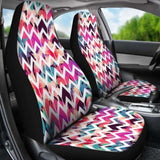 Hawaiian Palm Foliage On Striped Zigzag Car Seat Cover Amazing 105905 - YourCarButBetter