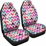 Hawaiian Palm Foliage On Striped Zigzag Car Seat Cover Amazing 105905 - YourCarButBetter