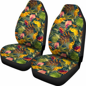 Hawaiian Seamless Tropical Flower Plant And Leaf Pattern Car Seat Cover Amazing 105905 - YourCarButBetter