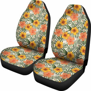 Hawaiian Tropical Flowers Hibiscus Pink Yellow Car Seat Cover - 232125 - YourCarButBetter