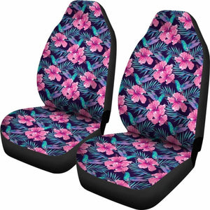 Hawaiian Tropical Flowers With Hummingbirds Palm Leaves Car Seat Cover - 174914 - YourCarButBetter