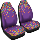Heart Confetti Car Seat Covers Seat Protectors On Purple Background 101819 - YourCarButBetter