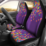 Heart Confetti Car Seat Covers Seat Protectors On Purple Background 101819 - YourCarButBetter
