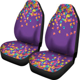 Heart Confetti Car Seat Covers Seat Protectors On Purple Background 101819 - YourCarButBetter