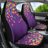 Heart Confetti Car Seat Covers Seat Protectors On Purple Background 101819 - YourCarButBetter