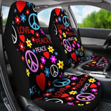 Heart Love Peace Car Seat Covers | Give Your Car A Makeover! 105905 - YourCarButBetter