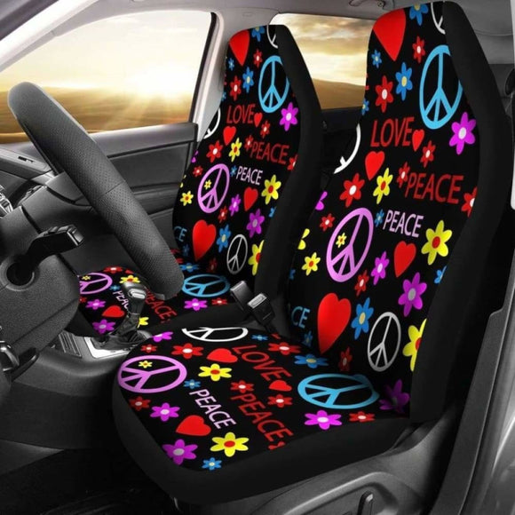 Heart Love Peace Car Seat Covers | Give Your Car A Makeover! 105905 - YourCarButBetter