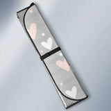 Heart Pattern Gray Background Car Auto Sun Shades 460402 - YourCarButBetter