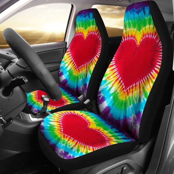 Heart Tie Dye Car Seat Covers 105905 - YourCarButBetter