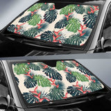 Heliconia Flowers Palm And Monstera Leaves Car Auto Sun Shades 182102 - YourCarButBetter
