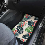 Heliconia Flowers Palm And Monstera Leaves Front And Back Car Mats 174914 - YourCarButBetter