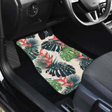 Heliconia Flowers Palm And Monstera Leaves Front And Back Car Mats 174914 - YourCarButBetter