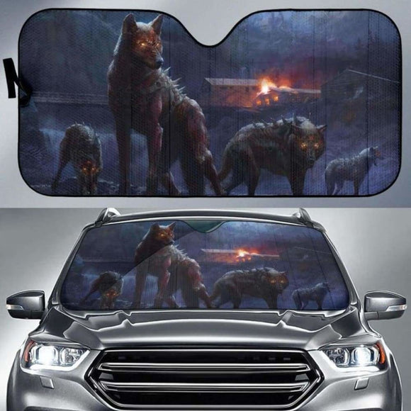 Hell Wolf Car Auto Sun Shades 172609 - YourCarButBetter
