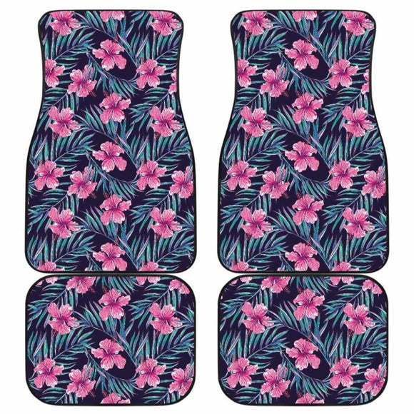 Hibiscus Pattern Print Design 05 Front And Back Car Mats 232125 - YourCarButBetter