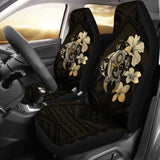 Hibiscus Plumeria Mix Polynesian Gold Turtle Car Seat Covers - New - Awesome 091114 - YourCarButBetter