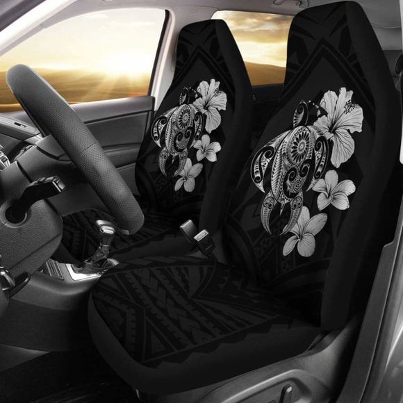 Hibiscus Plumeria Mix Polynesian Gray Turtle Car Seat Covers - New - Awesome 091114 - YourCarButBetter