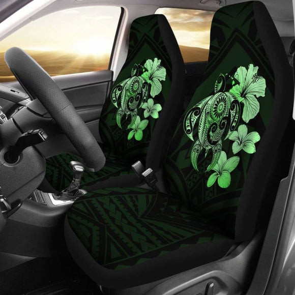 Hibiscus Plumeria Mix Polynesian Green Turtle Car Seat Covers - New - Awesome 091114 - YourCarButBetter