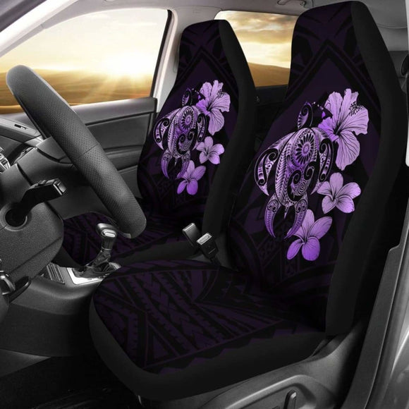 Hibiscus Plumeria Mix Polynesian Violet Turtle Car Seat Covers - New - Awesome 091114 - YourCarButBetter