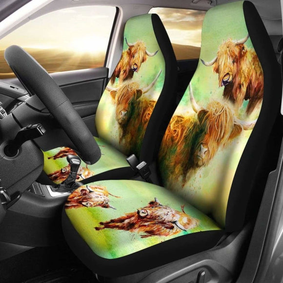 Highland Cows - Car Seat Covers 144730 - YourCarButBetter