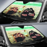 Him & Her On The Beach Car Auto Sunshades 102507 - YourCarButBetter