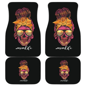 Hippie Skull Mom Mothers Day Bandana Sunflower Sunglass Car Floor Mats 212103 - YourCarButBetter