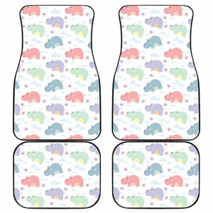 Hippopotamus Pattern Print Design 03 Front And Back Car Mats 105905 - YourCarButBetter