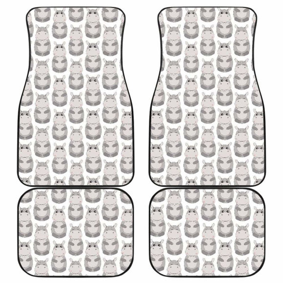 Hippopotamus Pattern Print Design 05 Front And Back Car Mats 105905 - YourCarButBetter